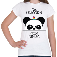 PRINTFASHION Panda unicornis ninja - Női póló - Fehér
