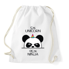 PRINTFASHION Panda unicornis ninja - Sportzsák, Tornazsák - Fehér tornazsák