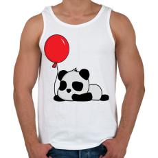 PRINTFASHION Panda ünnepel - Férfi atléta - Fehér