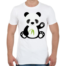 PRINTFASHION Pandás póló - Férfi póló - Fehér