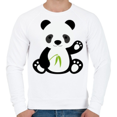 PRINTFASHION Pandás póló - Férfi pulóver - Fehér