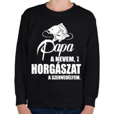 PRINTFASHION Papa a nevem... - Gyerek pulóver - Fekete