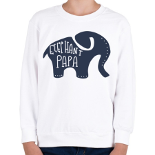 PRINTFASHION Papa elefánt - Gyerek pulóver - Fehér gyerek pulóver, kardigán