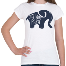 PRINTFASHION Papa elefánt - Női póló - Fehér
