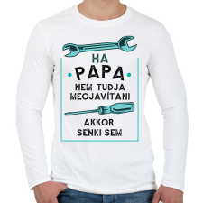 PRINTFASHION Papa - Férfi hosszú ujjú póló - Fehér férfi póló