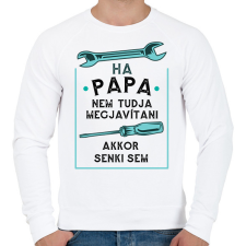 PRINTFASHION Papa - Férfi pulóver - Fehér férfi pulóver, kardigán