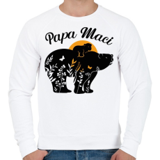 PRINTFASHION Papa maci - Férfi pulóver - Fehér