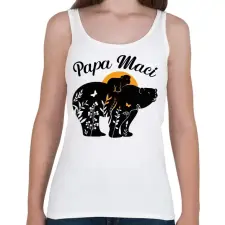 PRINTFASHION Papa maci - Női atléta - Fehér női trikó