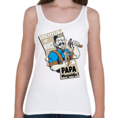 PRINTFASHION Papa megoldja - szuper papa - Női atléta - Fehér