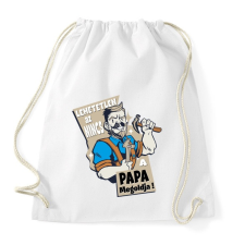 PRINTFASHION Papa megoldja - szuper papa - Sportzsák, Tornazsák - Fehér tornazsák