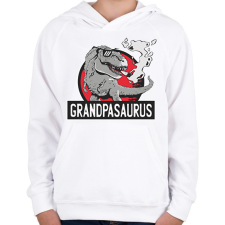 PRINTFASHION Papa szaurusz grandpasaurus - Gyerek kapucnis pulóver - Fehér gyerek pulóver, kardigán