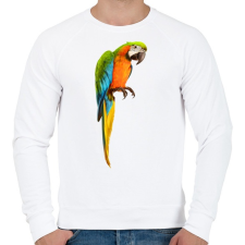 PRINTFASHION Papagáj - Férfi pulóver - Fehér férfi pulóver, kardigán