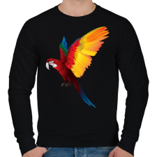 PRINTFASHION Papagáj - Férfi pulóver - Fekete férfi pulóver, kardigán