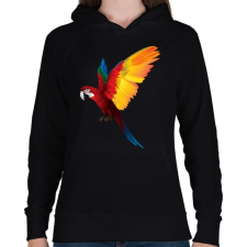 PRINTFASHION Papagáj - Női kapucnis pulóver - Fekete női pulóver, kardigán