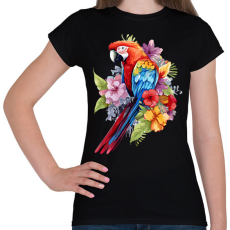PRINTFASHION Papagáj  - Női póló - Fekete