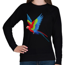 PRINTFASHION Papagáj - Női pulóver - Fekete női pulóver, kardigán