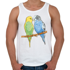PRINTFASHION Papagájok - Férfi atléta - Fehér