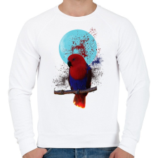 PRINTFASHION papagály és kékhold - Férfi pulóver - Fehér férfi pulóver, kardigán