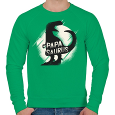 PRINTFASHION Papasaurus - Férfi pulóver - Zöld
