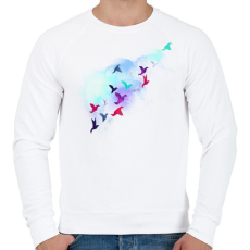 PRINTFASHION Paper birds - Férfi pulóver - Fehér