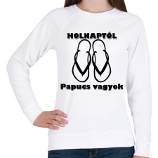 PRINTFASHION Papucs leszek holnaptól! - Női pulóver - Fehér női pulóver, kardigán