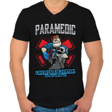 PRINTFASHION Paramedic - Férfi V-nyakú póló - Fekete férfi póló