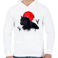 PRINTFASHION Párduc és vérhold - Férfi kapucnis pulóver - Fehér