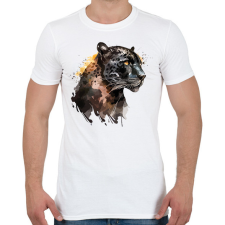 PRINTFASHION párduc - Férfi póló - Fehér férfi póló