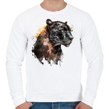 PRINTFASHION párduc - Férfi pulóver - Fehér férfi pulóver, kardigán