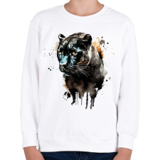 PRINTFASHION párduc - Gyerek pulóver - Fehér gyerek pulóver, kardigán