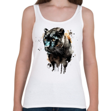 PRINTFASHION párduc - Női atléta - Fehér női trikó