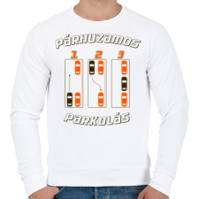 PRINTFASHION parhuzamos-parkolas-2-brown-orange - Férfi pulóver - Fehér férfi pulóver, kardigán