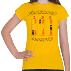 PRINTFASHION parhuzamos-parkolas-2-brown-orange - Női póló - Sárga