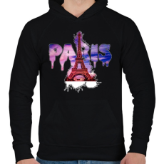 PRINTFASHION paris liquid letter - Férfi kapucnis pulóver - Fekete