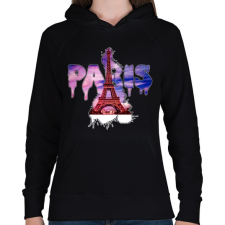 PRINTFASHION paris liquid letter - Női kapucnis pulóver - Fekete női pulóver, kardigán