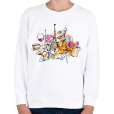 PRINTFASHION Párizs - Gyerek pulóver - Fehér gyerek pulóver, kardigán