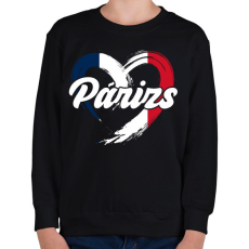 PRINTFASHION Párizs - Gyerek pulóver - Fekete