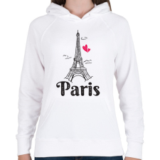 PRINTFASHION Párizs - Női kapucnis pulóver - Fehér női pulóver, kardigán