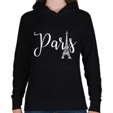 PRINTFASHION Párizs - Női kapucnis pulóver - Fekete