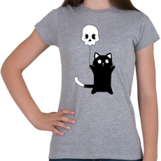 PRINTFASHION Páros cicás póló - a veszélyes - Női póló - Sport szürke