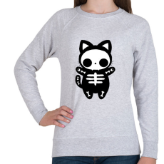 PRINTFASHION páros póló - csontváz cica - Női pulóver - Sport szürke