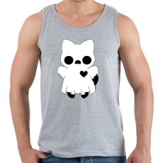 PRINTFASHION páros póló - szellem cica - Férfi atléta - Sport szürke