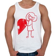 PRINTFASHION Páros szív puzzle 2 - Férfi atléta - Fehér