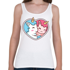 PRINTFASHION Páros unikornis - Női atléta - Fehér női trikó