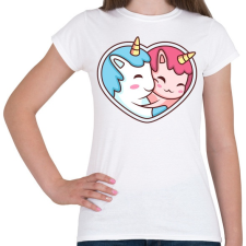 PRINTFASHION Páros unikornis - Női póló - Fehér női póló