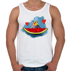 PRINTFASHION Parrot 2 - Férfi atléta - Fehér
