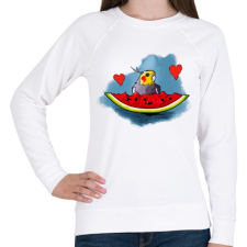 PRINTFASHION Parrot 2 - Női pulóver - Fehér női pulóver, kardigán