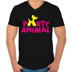 PRINTFASHION Partiállat - Férfi V-nyakú póló - Fekete