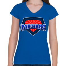 PRINTFASHION PARTIARC - Női V-nyakú póló - Királykék
