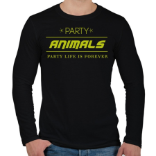 PRINTFASHION party animals - Férfi hosszú ujjú póló - Fekete férfi póló